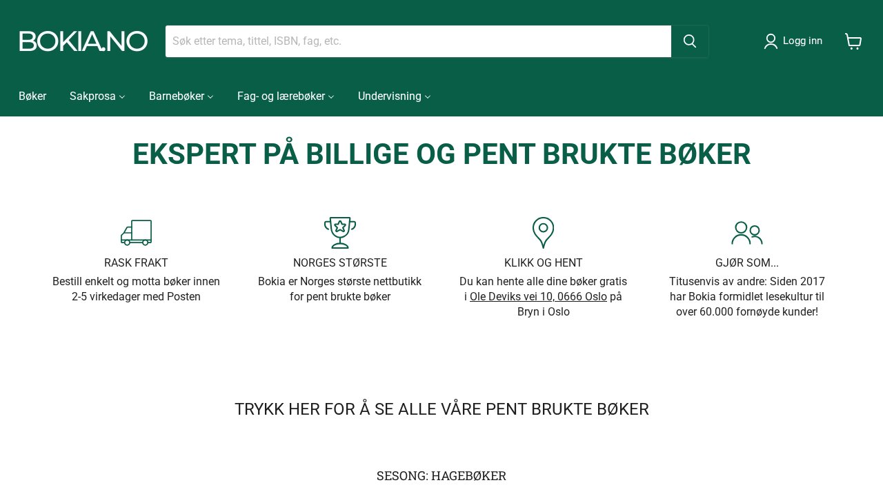 Bokia nettbutikk — skjermbilde av forsiden