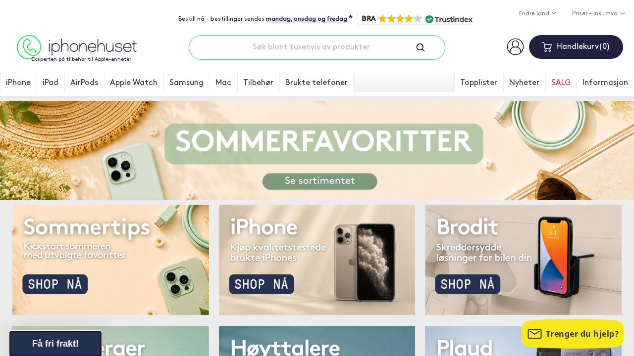 iPhonehuset nettbutikk — skjermbilde av forsiden