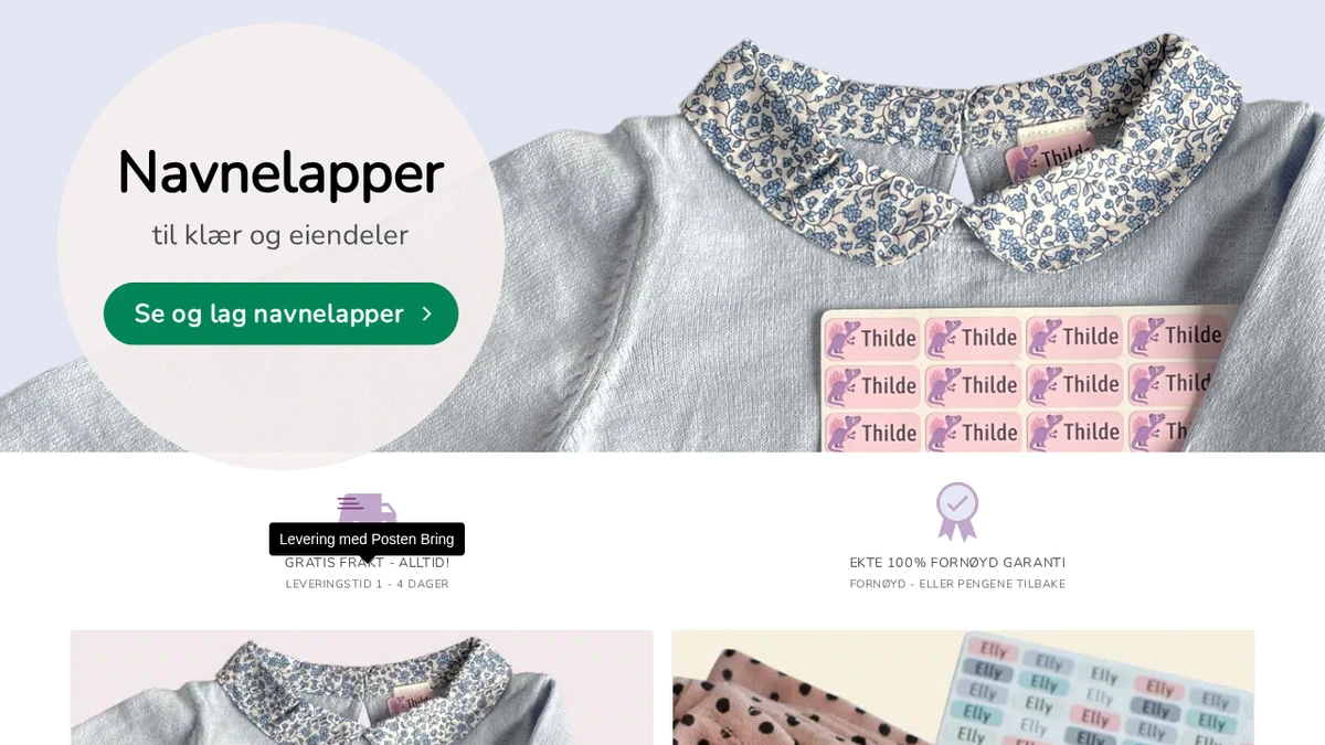 Smartlapper nettbutikk — skjermbilde av forsiden